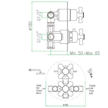 Смеситель для душа встраиваемый с термостатом Webert (Веберт) Armony AM970902015, хром