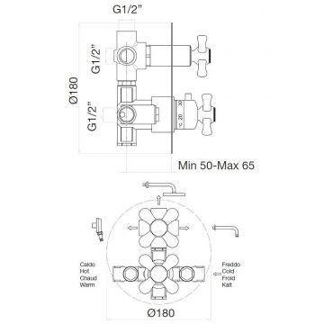 Смеситель для душа встраиваемый с термостатом Webert (Веберт) Armony AM970903015, хром