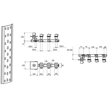 Смеситель для душа встраиваемый с термостатом Webert (Веберт) Elio EL971502560, черный