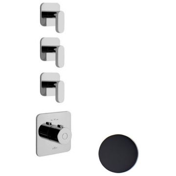 Смеситель для душа встраиваемый с термостатом Webert (Веберт) Living LV971502560, черный