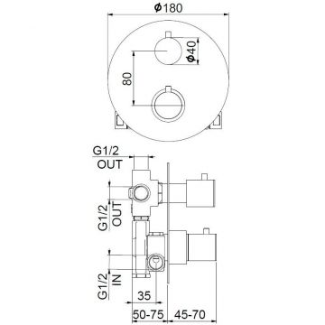 Смеситель для душа встраиваемый с термостатом Webert (Веберт) Sax Evolution SE970903740, белый