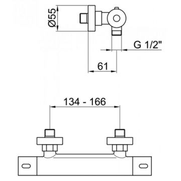 Смеситель для душа с термостатом Webert (Веберт) Elio EL980102560, черный