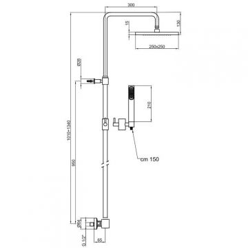 Душевая система с термостатом Webert Azeta New AA980507015METAL, хром