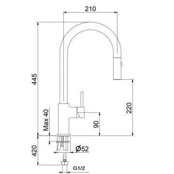 Смеситель для кухни Webert Doha DH940302560, черный