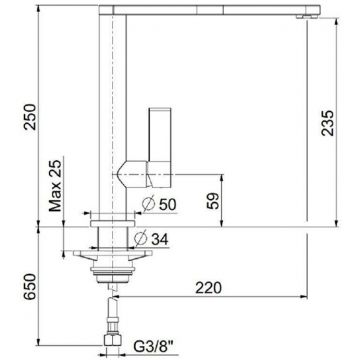 Смеситель для кухни Webert Essential EN920301441, серый