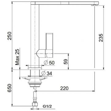 Смеситель для кухни Webert Essential EN920302441, черный/сталь