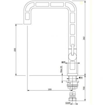 Смеситель для кухни Webert Essential ON920101441, серый