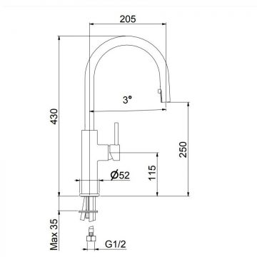 Смеситель для кухни Webert Lima LM940302560, черный