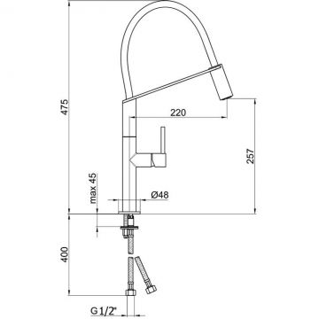 Смеситель для кухни Webert Oblique Pro OB920602015, хром