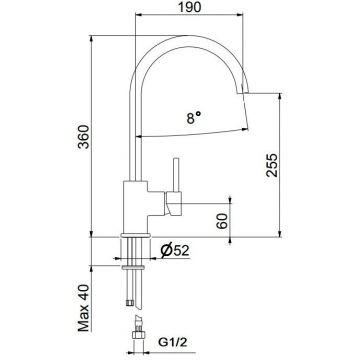 Смеситель для кухни Webert Praga PR920302015, хром