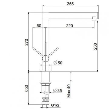 Смеситель для кухни Webert Spirit SO920302015, хром