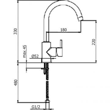 Смеситель для кухни Webert Yen YN920302015, хром