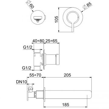Смеситель для раковины Webert (Веберт) Coral CO830606560, черный