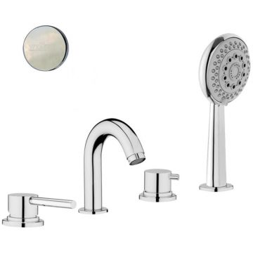 Смеситель на борт ванны Webert (Веберт) Elio EL850701345, никель