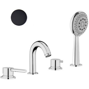 Смеситель на борт ванны Webert (Веберт) Elio EL850701560, черный