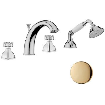 Смеситель на борт ванны Webert (Веберт) Ottocento OT730101010, золото