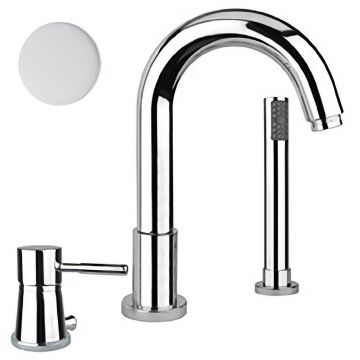 Смеситель на борт ванны Webert (Веберт) Rimini RI850701740, белый