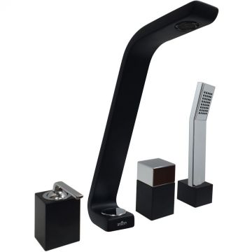 Смеситель на борт ванны Webert (Веберт) Wolo WO850701564, черный/хром