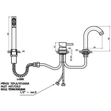 Смеситель на борт ванны Rav Slezak (Рав Слезак) Seina SE962.5P, хром