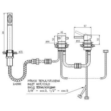 Смеситель на борт ванны Rav Slezak (Рав Слезак) Seina SE975.5P, хром