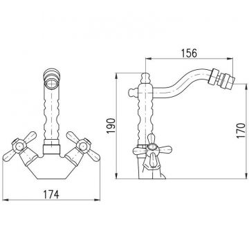 Смеситель для биде Rav Slezak (Рав Слезак) Morava MK120.5/9, хром