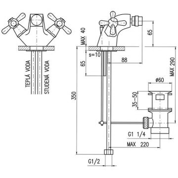 Смеситель для биде Rav Slezak (Рав Слезак) Morava MK145.5KZ, золото