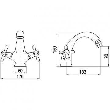 Смеситель для биде Rav Slezak (Рав Слезак) Morava MK343.5KZ, золото