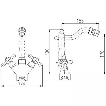 Смеситель для биде Rav Slezak (Рав Слезак) Morava MK520.5/9, хром