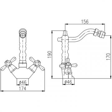 Смеситель для биде Rav Slezak (Рав Слезак) Morava MK521.5/9, хром