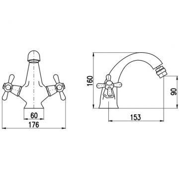 Смеситель для биде Rav Slezak (Рав Слезак) Morava MK543.5SM, бронза