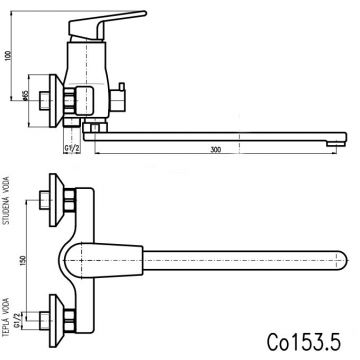 Смеситель для ванны Rav Slezak (Рав Слезак) Colorado CO153.5, хром