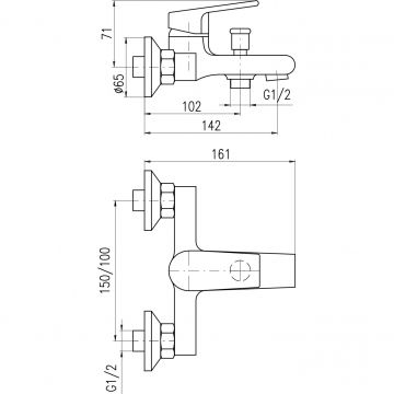 Смеситель для ванны Rav Slezak (Рав Слезак) Colorado CO154.5Z, золото