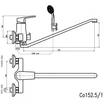Смеситель для ванны Rav Slezak (Рав Слезак) Colorado CO252.5/1, хром