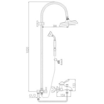 Душевая система Rav Slezak Labe L054.5/3SM, бронза