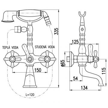 Смеситель для ванны Rav Slezak (Рав Слезак) Morava MK660.5/2, хром