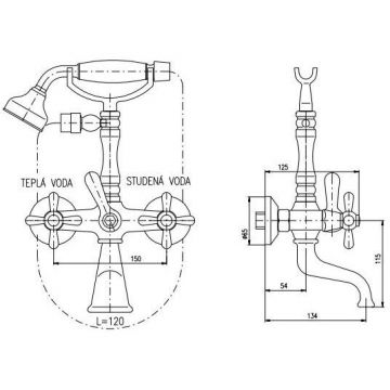 Смеситель для ванны Rav Slezak (Рав Слезак) Morava MK760.5/2SM, бронза