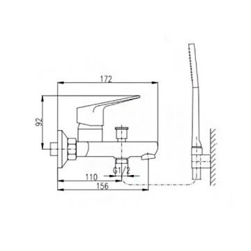 Смеситель для ванны Rav Slezak (Рав Слезак) Victoria VI254.5/1, хром