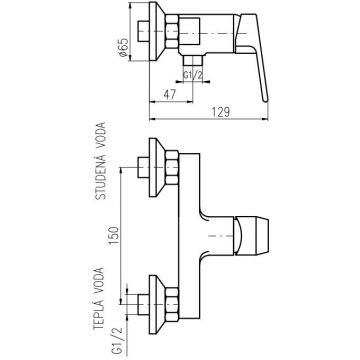 Смеситель для душа Rav Slezak (Рав Слезак) Colorado CO181.5CMATC, черный