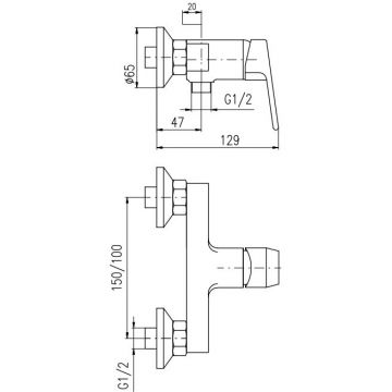 Смеситель для душа Rav Slezak (Рав Слезак) Colorado CO182.5, хром