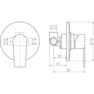 Смеситель для душа Rav Slezak (Рав Слезак) Colorado CO183LZ, золото