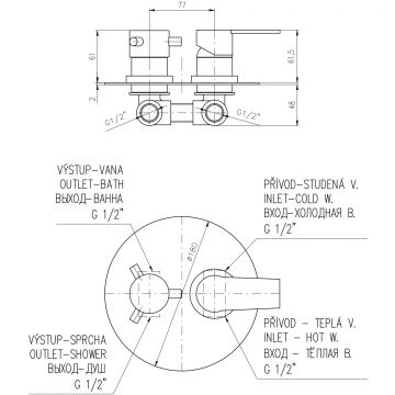 Смеситель для душа Rav Slezak (Рав Слезак) Colorado CO186KZ, золото