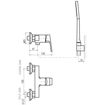 Смеситель для душа Rav Slezak (Рав Слезак) Colorado CO281.5/1, хром