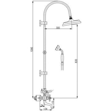 Душевая система Rav Slezak Morava MK159.5/3SM, бронза