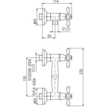 Смеситель для душа Rav Slezak (Рав Слезак) Morava MK480.5SM, бронза