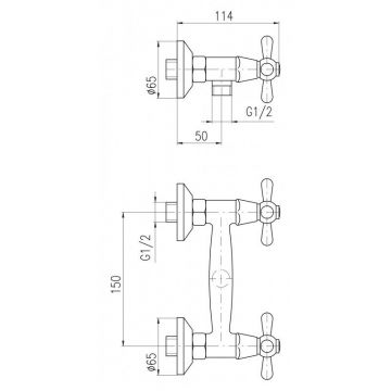 Смеситель для душа Rav Slezak (Рав Слезак) Morava MK680.5SM, бронза