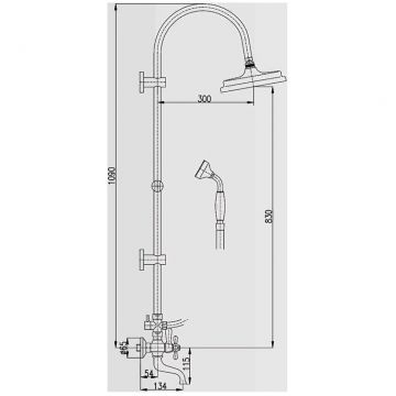 Душевая система Rav Slezak Morava MK559.5/3SM, бронза