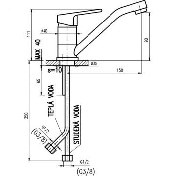 Смеситель для кухни Rav Slezak (Рав Слезак) Colorado CO115.5, хром
