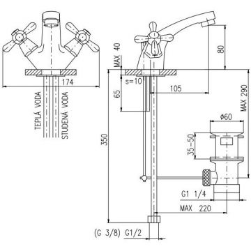 Смеситель для раковины Rav Slezak (Рав Слезак) Morava MK127.5, хром