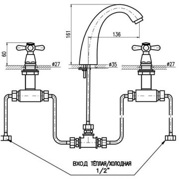 Смеситель для раковины Rav Slezak (Рав Слезак) Morava MK133.5, хром