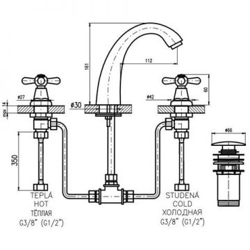 Смеситель для раковины Rav Slezak (Рав Слезак) Morava MK433.5SM, бронза